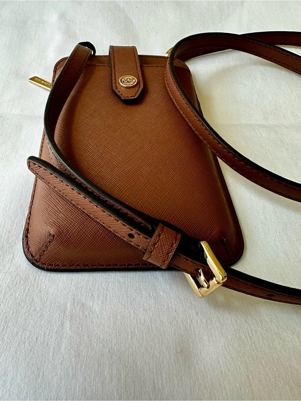 Michael Kors Jet Set Travel Smartphone Crossbody Brown Leather Phone Bag
